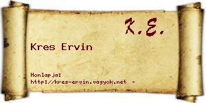 Kres Ervin névjegykártya