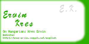 ervin kres business card